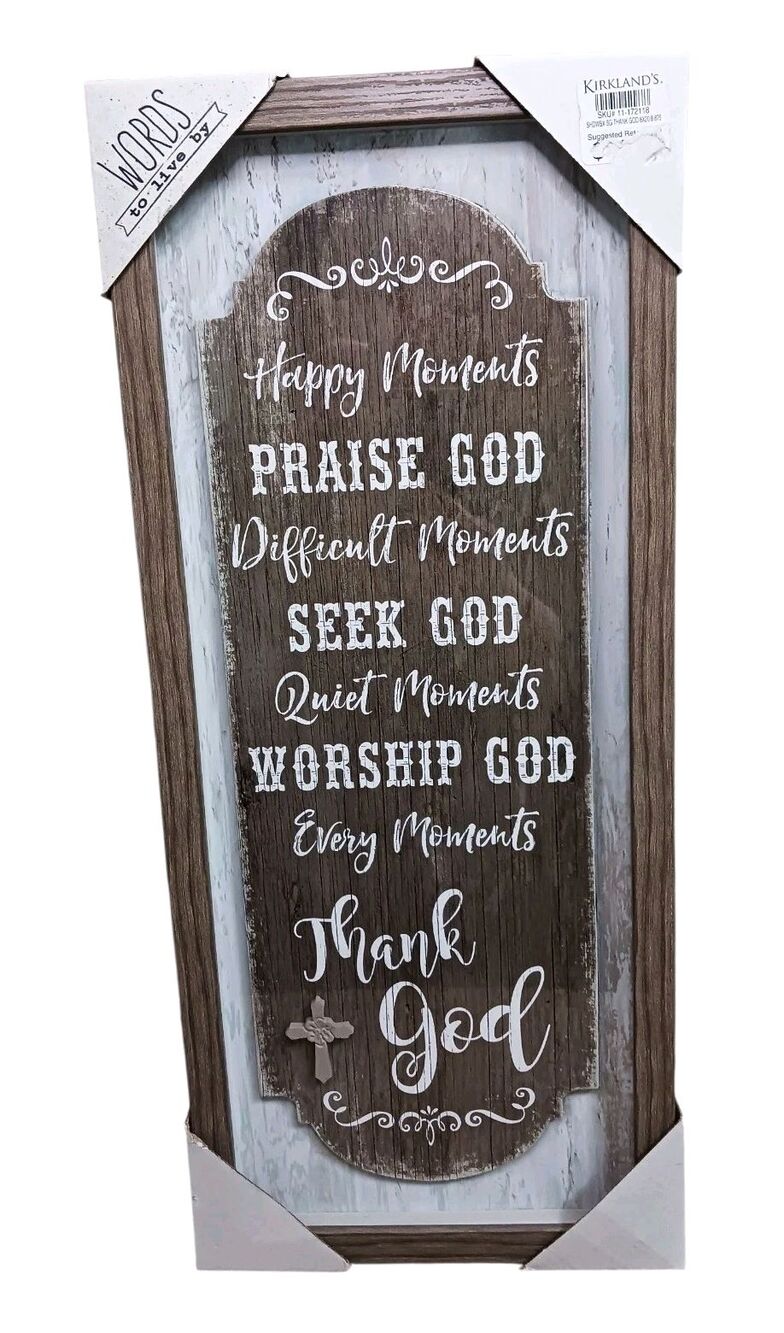 NEW Kirklands WORDS TO LIVE BY Religious Christian Decorative Wall Art Hanging